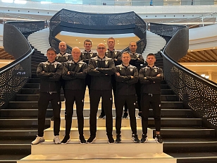 Эдуард Малый, Владимир Москалев и арбитры из СФФ "Центр" на сборе судей и инспекторов РПЛ